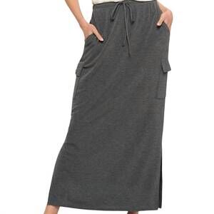 NEW CHERISH cargo maxi skirt in charcoal